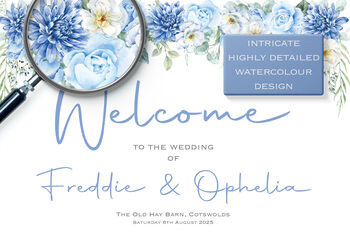 Blue Wedding Welcome Sign, 3 of 5