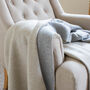 Pale Beige And Grey Merino Lambswool Throw, thumbnail 4 of 5