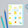 Traditional Personalised New Baby Card, Pink Or Blue, thumbnail 2 of 5