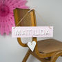 Personalised Name Sign Door Plaque With Floral Heart, thumbnail 1 of 5