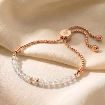 April Birthstone Clear Quartz Bracelet, 3 of 7