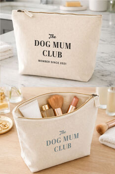 Dog Mum Gift 100% Cotton Premium Personalised Makeup Travel Bag Birthday Gift Idea, 8 of 8