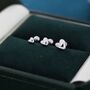 Sterling Silver Extra Tiny Heart Barbell Earrings, thumbnail 2 of 12