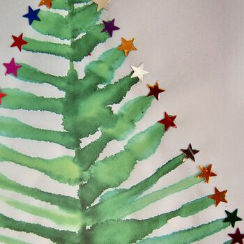 Tree With Glitter Stars Christmas Card, 3 of 4
