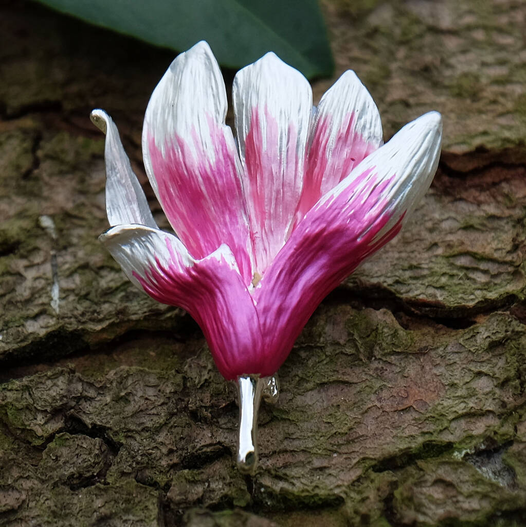 Magnolia Pink Flower Brooch, 1 of 5