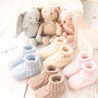 Baby Booties And Bunny Rabbit Toy Gift Set, thumbnail 1 of 12