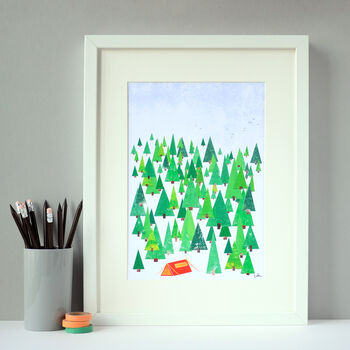 Woodland Camping Art Print For Him, 9 of 9