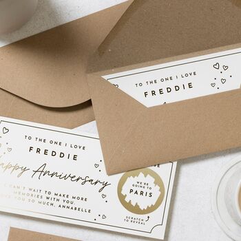Personalised Paris Scratch Reveal Anniversary Voucher, 8 of 9