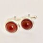 Silver And Carnelian Cufflinks, thumbnail 1 of 4