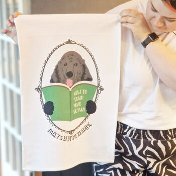 Personalised Train Your Human Dog Funny Gift Tea Towel, 5 of 12
