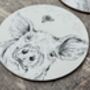 Set Of Four Round Farm Animal Coasters, thumbnail 3 of 5