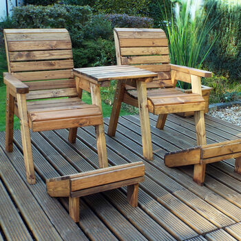 Deluxe Garden Lounger Set Straight With Foot Rests, 3 of 3
