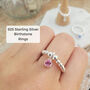 Sterling Silver 925 Any Birthstone Stacking Stretch Bead Ring, thumbnail 1 of 8