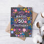 50th Birthday Card For Women, Floral 50th Card, For Her, thumbnail 1 of 3