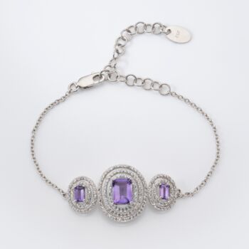Amethyst 925 Sterling Silver Statement Bracelet, 2 of 3