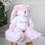 Personalised Grey Fluffy Bunny Soft Toy, thumbnail 3 of 5