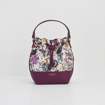 Floral Engravings Plum Bucket Bag, 2 of 6