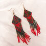 Boho Statement Aztec Beaded Dangle Earrings, thumbnail 2 of 2