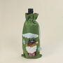 G Decor Santa Green Wine Bottle Xmas Cover Bag, thumbnail 3 of 3