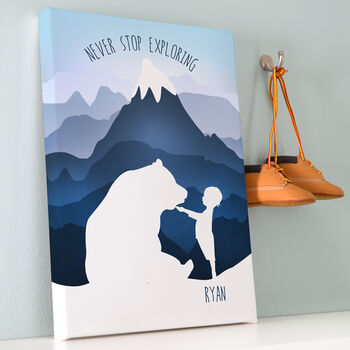 Personalised Never Stop Exploring Boy And Bear Artwork, 6 of 8
