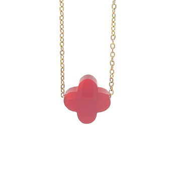Clover Glass Charm Necklace, 10 of 12