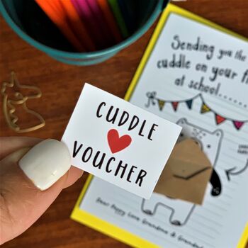 First Day Of School Cuddle Voucher Greeting Card, 7 of 7