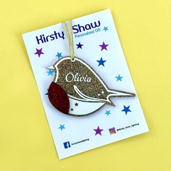 Personalised Robin Christmas Tree Decoration, 4 of 4