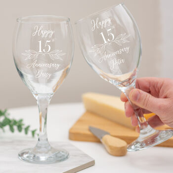 Personalised Happy Anniversary Wine Glass, 4 of 4
