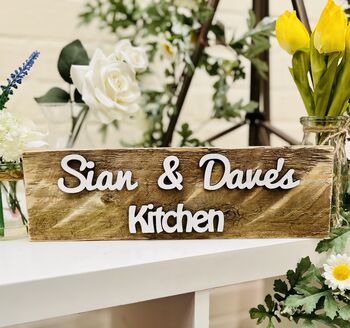 Personalised Beach Bar Kitchen Sign Reclaimed Wood, 2 of 4
