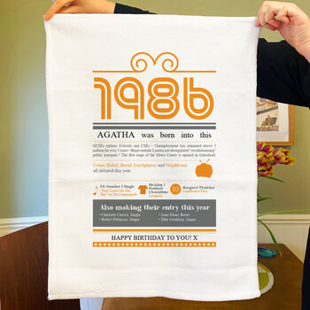 Personalised 40th Birthday Gift Microfibre Tea Towel, 7 of 9