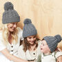 Parent And Child Matching Cable Knit Beanie Hats, thumbnail 1 of 4