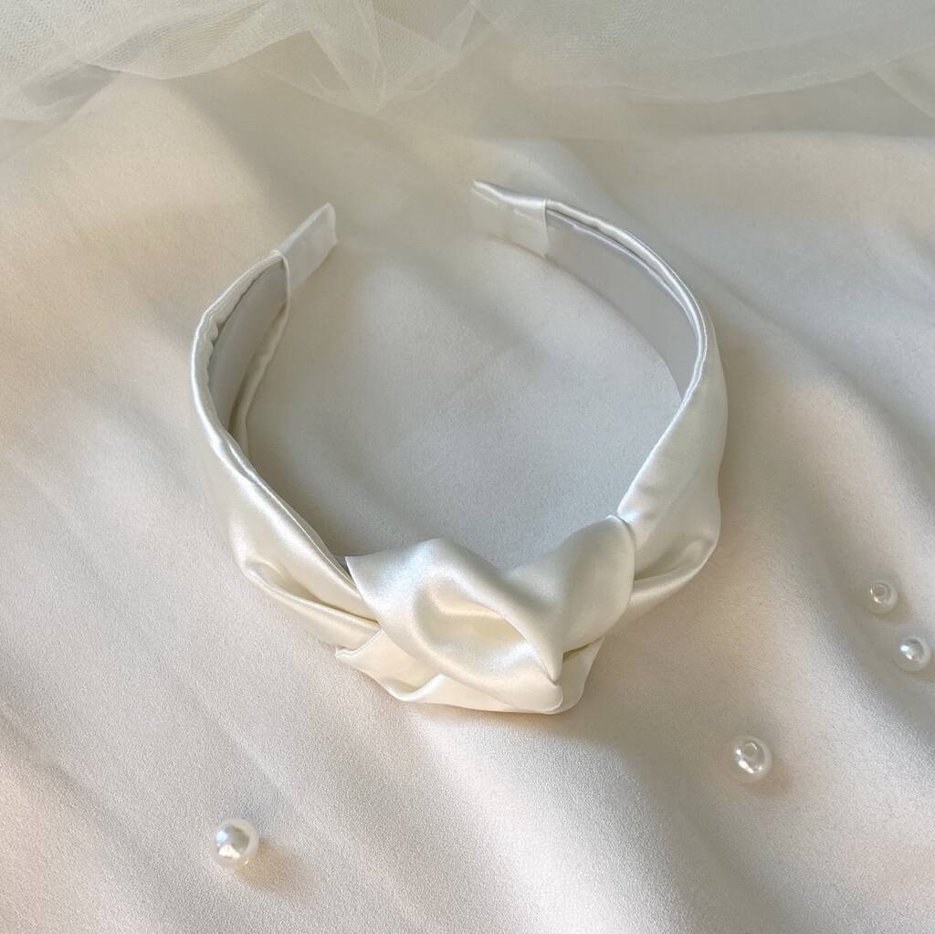 'Bella' Silk Knot Bridal Headband, 1 of 7