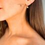 Solitaire Drop Hoop Earrings Christmas Gift For Her, thumbnail 2 of 9