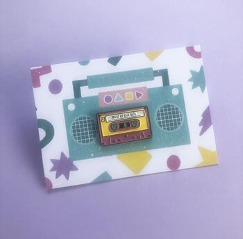 90s Retro Cassette Tape Pin Badge, 7 of 7