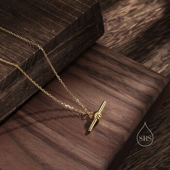 Balanced Bar Necklace In Sterling Silver, 4 of 12