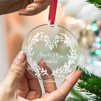 Personalised Wedding Ornament Custom Names And Date, 4 of 8
