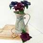 Leather 3rd Anniversary Large Roses In Vintage Zinc Jug, thumbnail 1 of 12