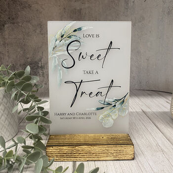 Botanical Personalised Love Is Sweet Sign Opaque, 6 of 6