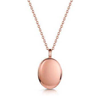Little 18 K Rose Gold Plate Oval Clear Crystal Locket, 9 of 9