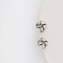 Silver Coloured Textured Knot Stud Earrings, thumbnail 3 of 3