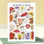 Mushrooms Of Britain Art Blank Greeting Card, thumbnail 1 of 11