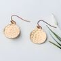 Minimalist Rose Gold Disc Earrings, thumbnail 2 of 5