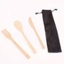Reusable Bamboo Travel Cutlery Set In Material Case, thumbnail 2 of 3
