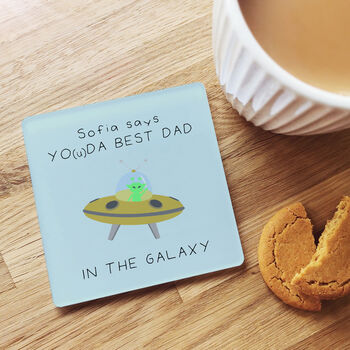 Personalised Father's Day 'Best In The Galaxy' Coaster, 2 of 2
