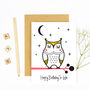 White Owl On Branch Happy Birthday To Woo Card, thumbnail 4 of 4
