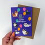 Colourful Happy Birthday Cat Lover Card, thumbnail 2 of 3
