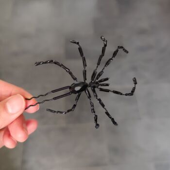 Handmade Spider Hair Pin In Black, 8 of 9