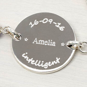 Personalised Good Luck Silver Bracelet, 3 of 4