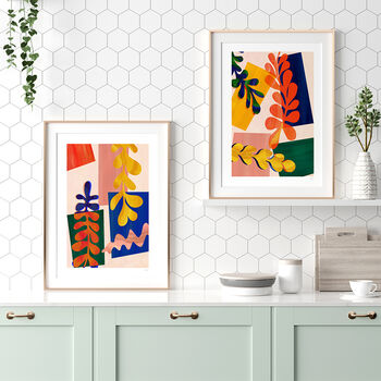 Colourful Abstract Leaf Prints Set Of Three, 5 of 11