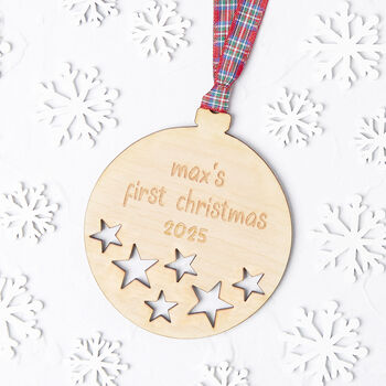 Personalised First Christmas Starry Christmas Bauble, 2 of 7